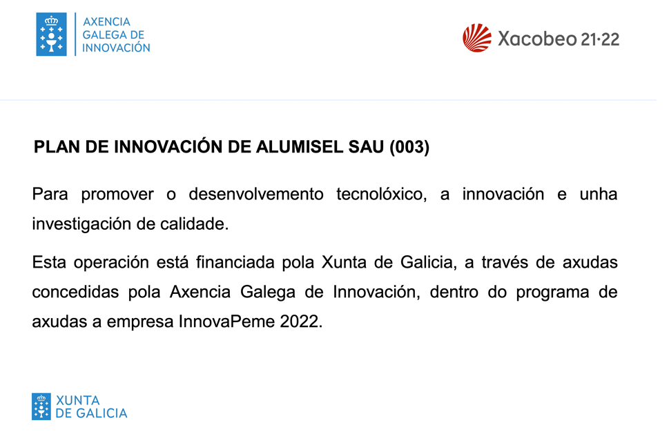 Plan de Innovacion de Alumisel SAU_EXP 003_IN848D_2022
